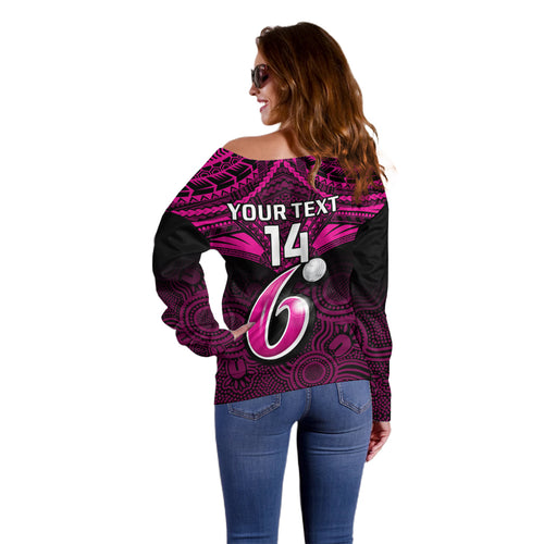 custom-sydney-sixers-cricket-off-shoulder-sweater-2023-unique-indigenous-art-mix-polynesian-pattern
