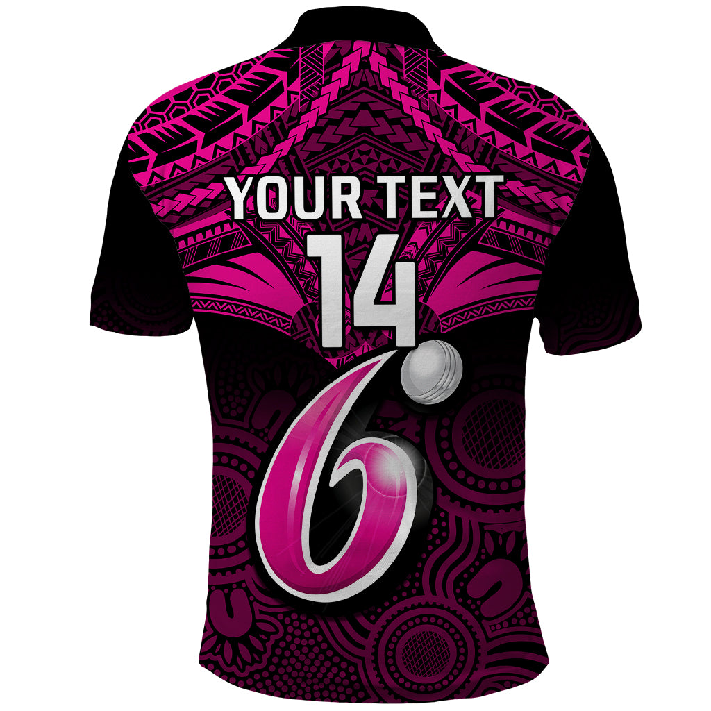 custom-sydney-sixers-cricket-polo-shirt-2023-unique-indigenous-art-mix-polynesian-pattern