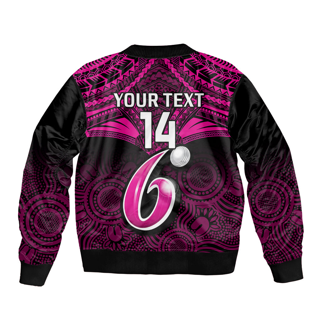 custom-sydney-sixers-cricket-sleeve-zip-bomber-jacket-2023-unique-indigenous-art-mix-polynesian-pattern