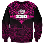 custom-sydney-sixers-cricket-sweatshirt-2023-unique-indigenous-art-mix-polynesian-pattern