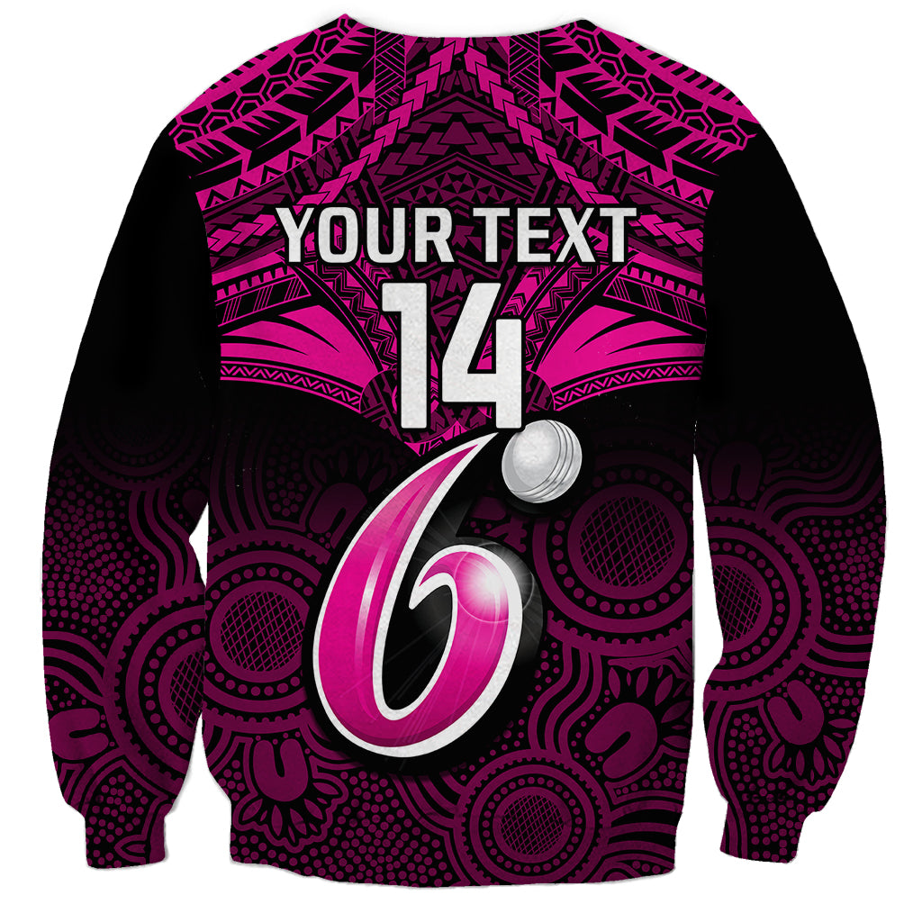 custom-sydney-sixers-cricket-sweatshirt-2023-unique-indigenous-art-mix-polynesian-pattern