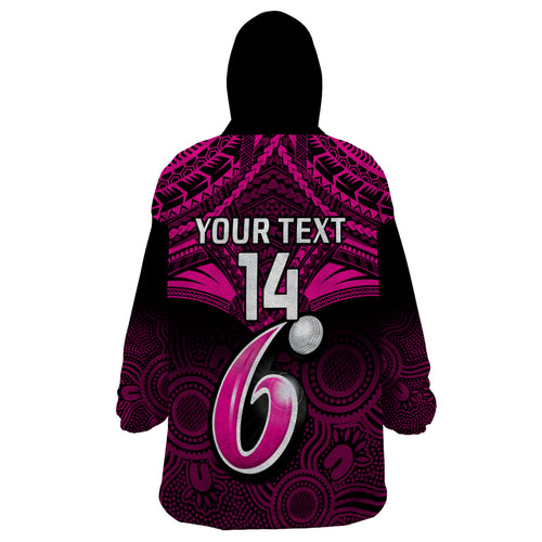 custom-sydney-sixers-cricket-wearable-blanket-hoodie-2023-unique-indigenous-art-mix-polynesian-pattern