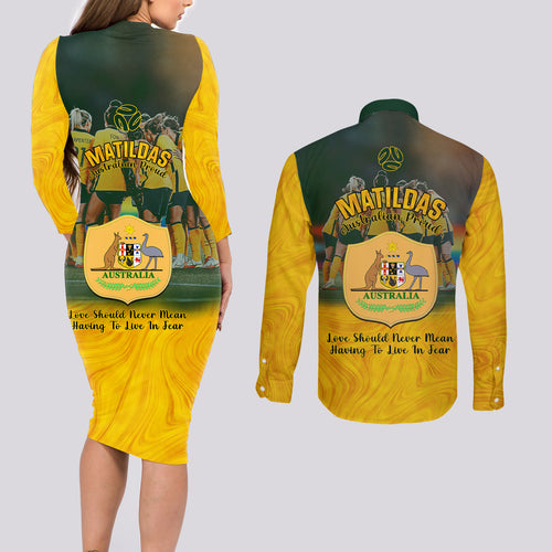 matildas-pride-couples-matching-long-sleeve-bodycon-dress-and-long-sleeve-button-shirts-lgbt-kangaroo-australian-proud