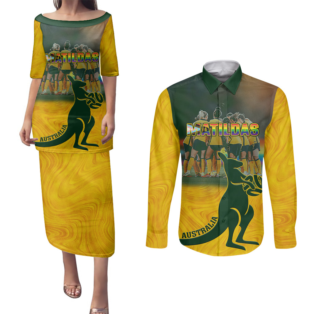 matildas-pride-couples-matching-puletasi-dress-and-long-sleeve-button-shirts-lgbt-kangaroo-australian-proud