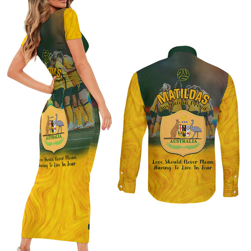 matildas-pride-couples-matching-short-sleeve-bodycon-dress-and-long-sleeve-button-shirts-lgbt-kangaroo-australian-proud