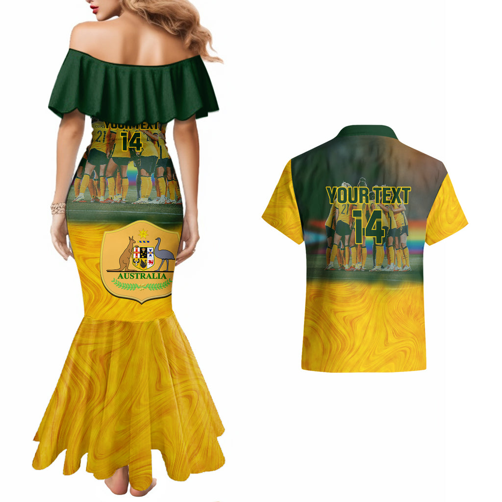 custom-matildas-pride-couples-matching-mermaid-dress-and-hawaiian-shirt-lgbt-kangaroo-australian-proud