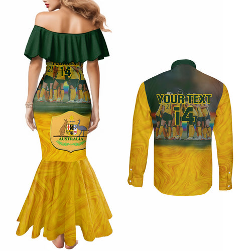 custom-matildas-pride-couples-matching-mermaid-dress-and-long-sleeve-button-shirts-lgbt-kangaroo-australian-proud
