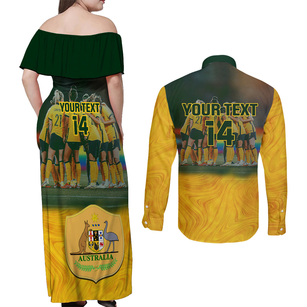 custom-matildas-pride-couples-matching-off-shoulder-maxi-dress-and-long-sleeve-button-shirts-lgbt-kangaroo-australian-proud