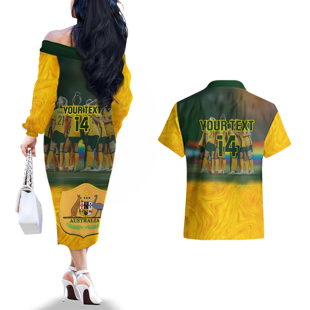 custom-matildas-pride-couples-matching-off-the-shoulder-long-sleeve-dress-and-hawaiian-shirt-lgbt-kangaroo-australian-proud