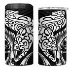 New Zealand Eel Can Cooler Tumbler Tuna Aotearoa Maori Patten - Black