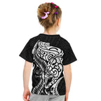 New Zealand Eel Kid T Shirt Tuna Aotearoa Maori Patten - Black