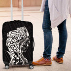 New Zealand Eel Luggage Cover Tuna Aotearoa Maori Patten - Black