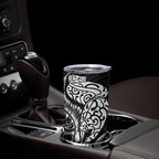 New Zealand Eel Tumbler Cup Tuna Aotearoa Maori Patten - Black
