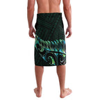 New Zealand Eel Lavalava Tuna Aotearoa Maori With Paua Shell - Turquoise