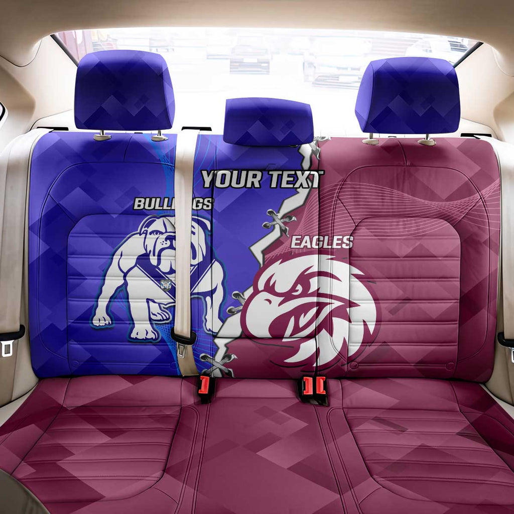 Personalised Bulldogs And Eagles Rugby Back Car Seat Cover Dynamic Style
