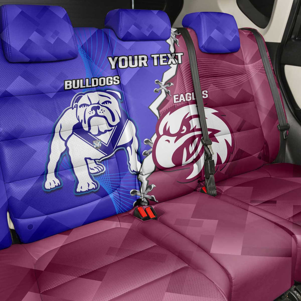 Personalised Bulldogs And Eagles Rugby Back Car Seat Cover Dynamic Style