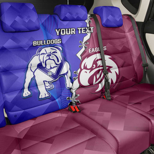 Personalised Bulldogs And Eagles Rugby Back Car Seat Cover Dynamic Style