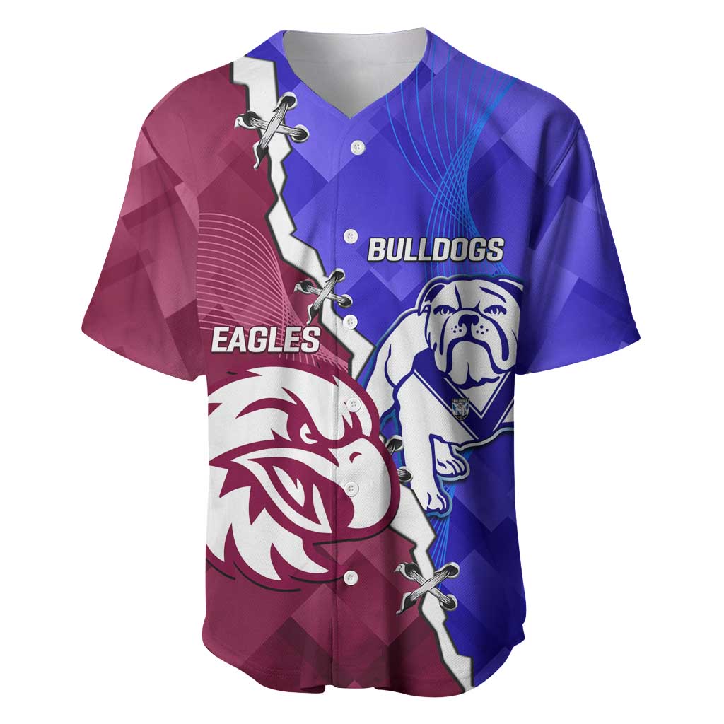 Personalised Bulldogs And Eagles Rugby Baseball Jersey Dynamic Style