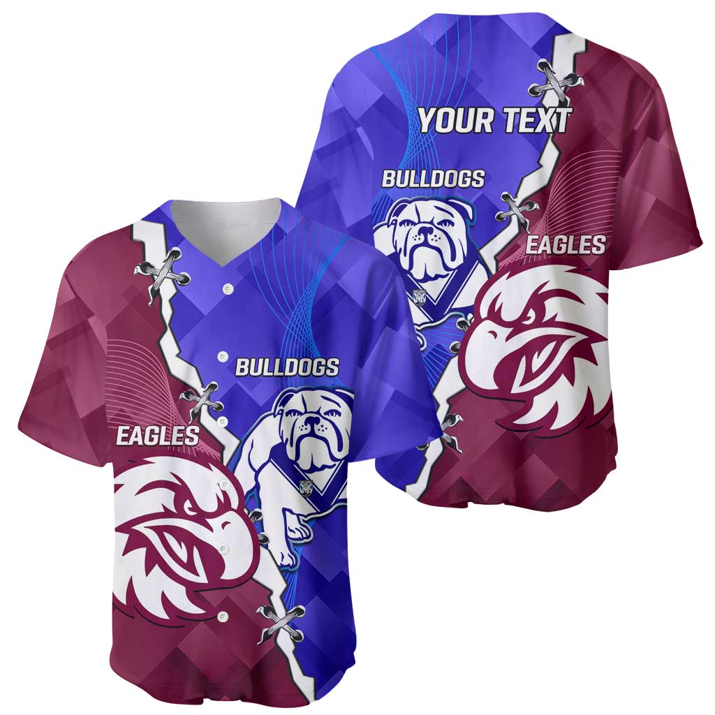 Personalised Bulldogs And Eagles Rugby Baseball Jersey Dynamic Style