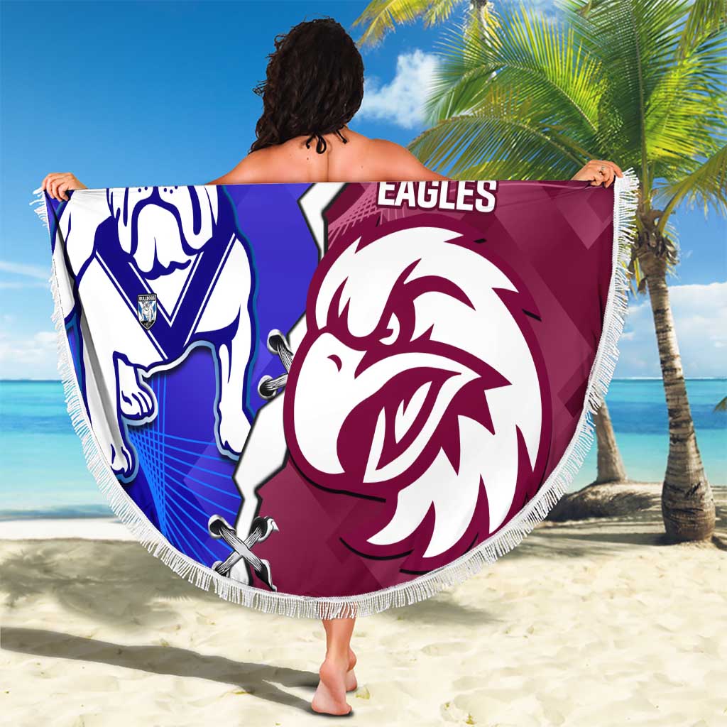Personalised Bulldogs And Eagles Rugby Beach Blanket Dynamic Style