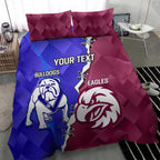 Personalised Bulldogs And Eagles Rugby Bedding Set Dynamic Style