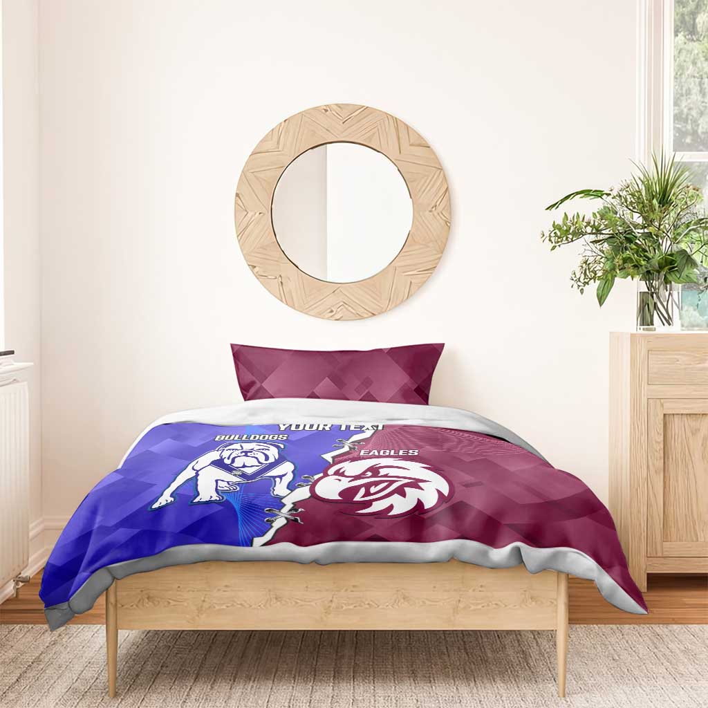 Personalised Bulldogs And Eagles Rugby Bedding Set Dynamic Style