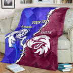 Personalised Bulldogs And Eagles Rugby Blanket Dynamic Style