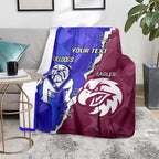 Personalised Bulldogs And Eagles Rugby Blanket Dynamic Style