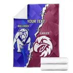 Personalised Bulldogs And Eagles Rugby Blanket Dynamic Style