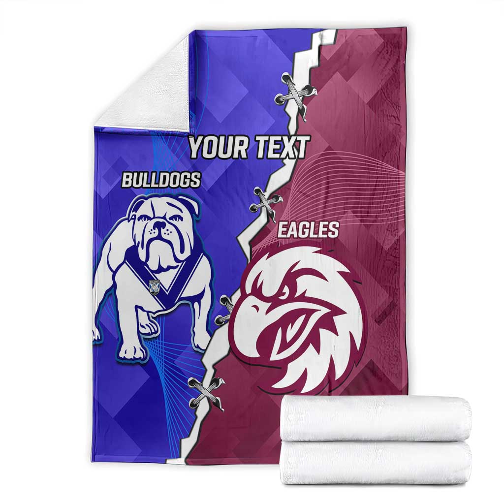 Personalised Bulldogs And Eagles Rugby Blanket Dynamic Style