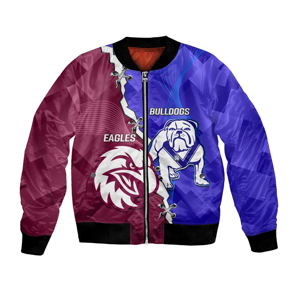 Personalised Bulldogs And Eagles Rugby Bomber Jacket Dynamic Style