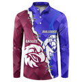 Personalised Bulldogs And Eagles Rugby Button Sweatshirt Dynamic Style
