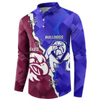 Personalised Bulldogs And Eagles Rugby Button Sweatshirt Dynamic Style