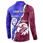Personalised Bulldogs And Eagles Rugby Button Sweatshirt Dynamic Style
