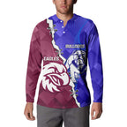 Personalised Bulldogs And Eagles Rugby Button Sweatshirt Dynamic Style
