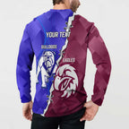 Personalised Bulldogs And Eagles Rugby Button Sweatshirt Dynamic Style