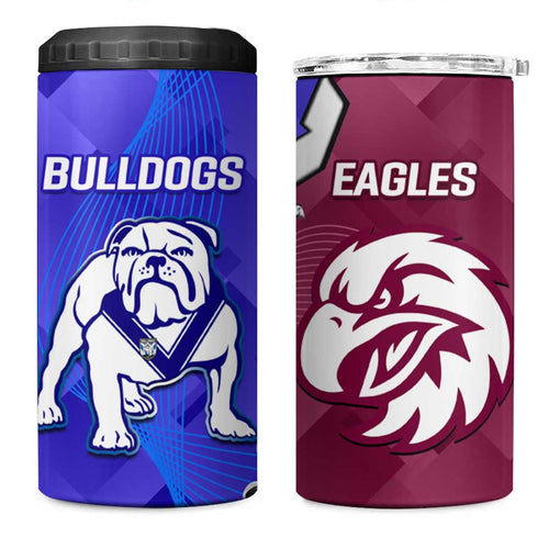 Bulldogs And Eagles Rugby Can Cooler Tumbler Dynamic Style