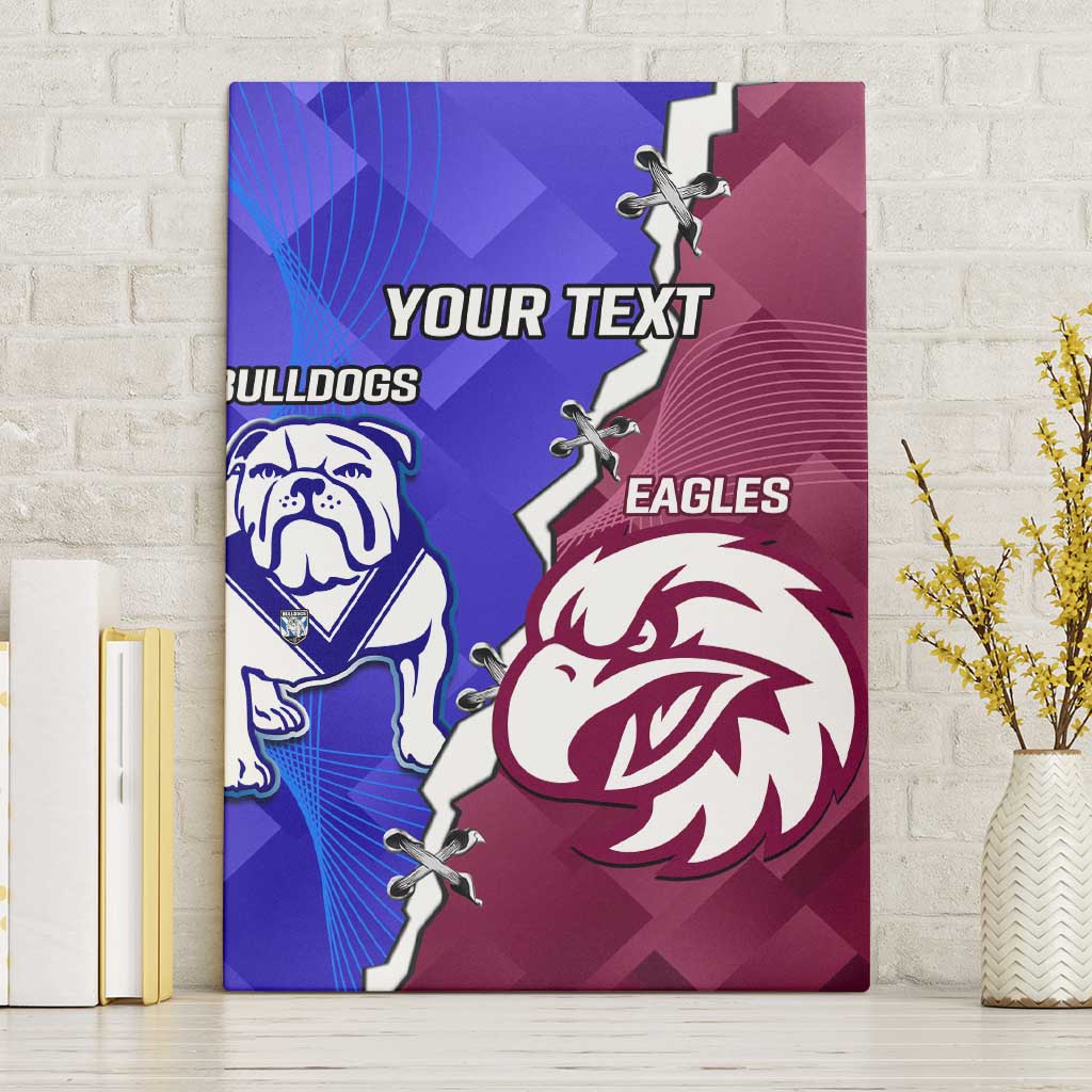 Personalised Bulldogs And Eagles Rugby Canvas Wall Art Dynamic Style