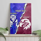 Personalised Bulldogs And Eagles Rugby Canvas Wall Art Dynamic Style