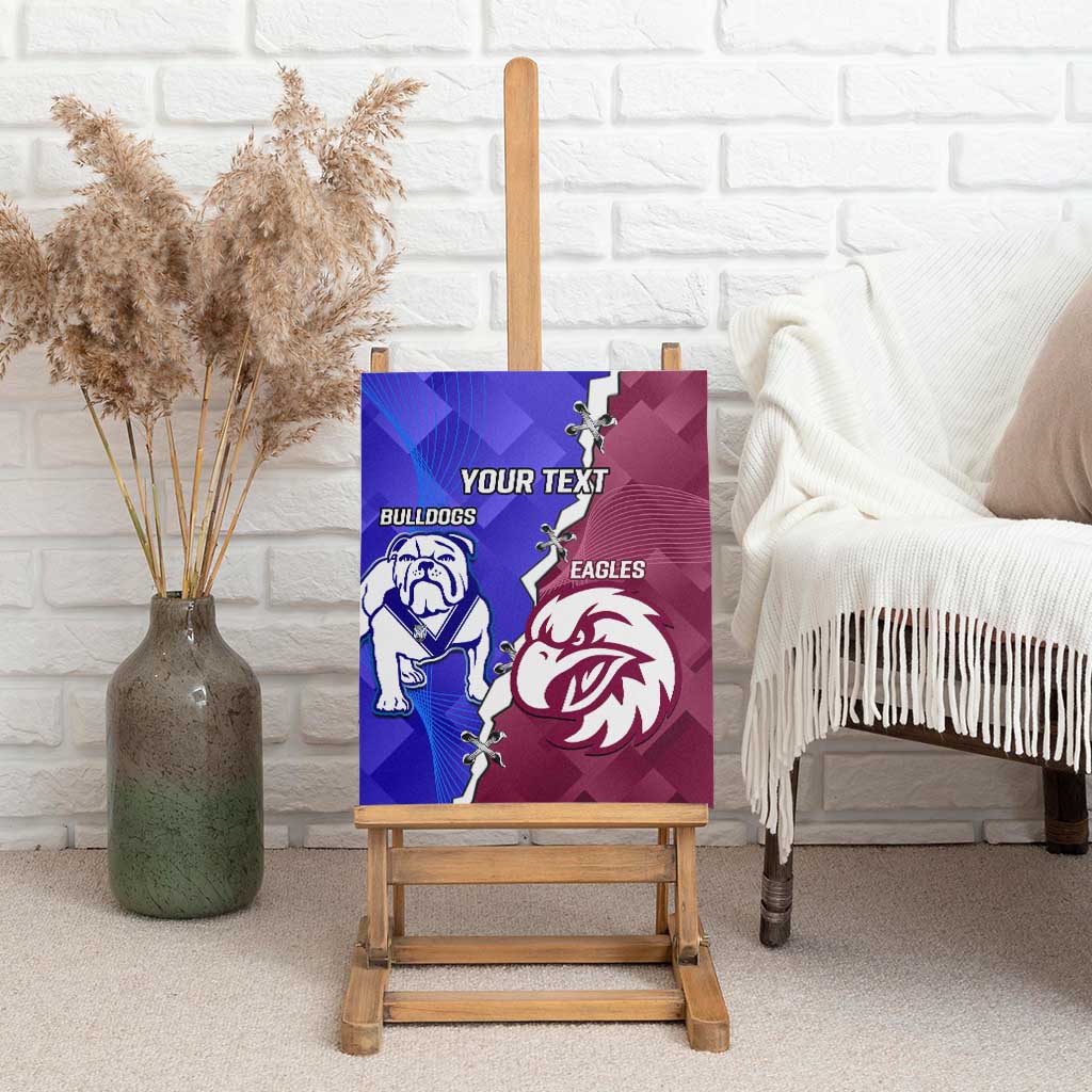 Personalised Bulldogs And Eagles Rugby Canvas Wall Art Dynamic Style