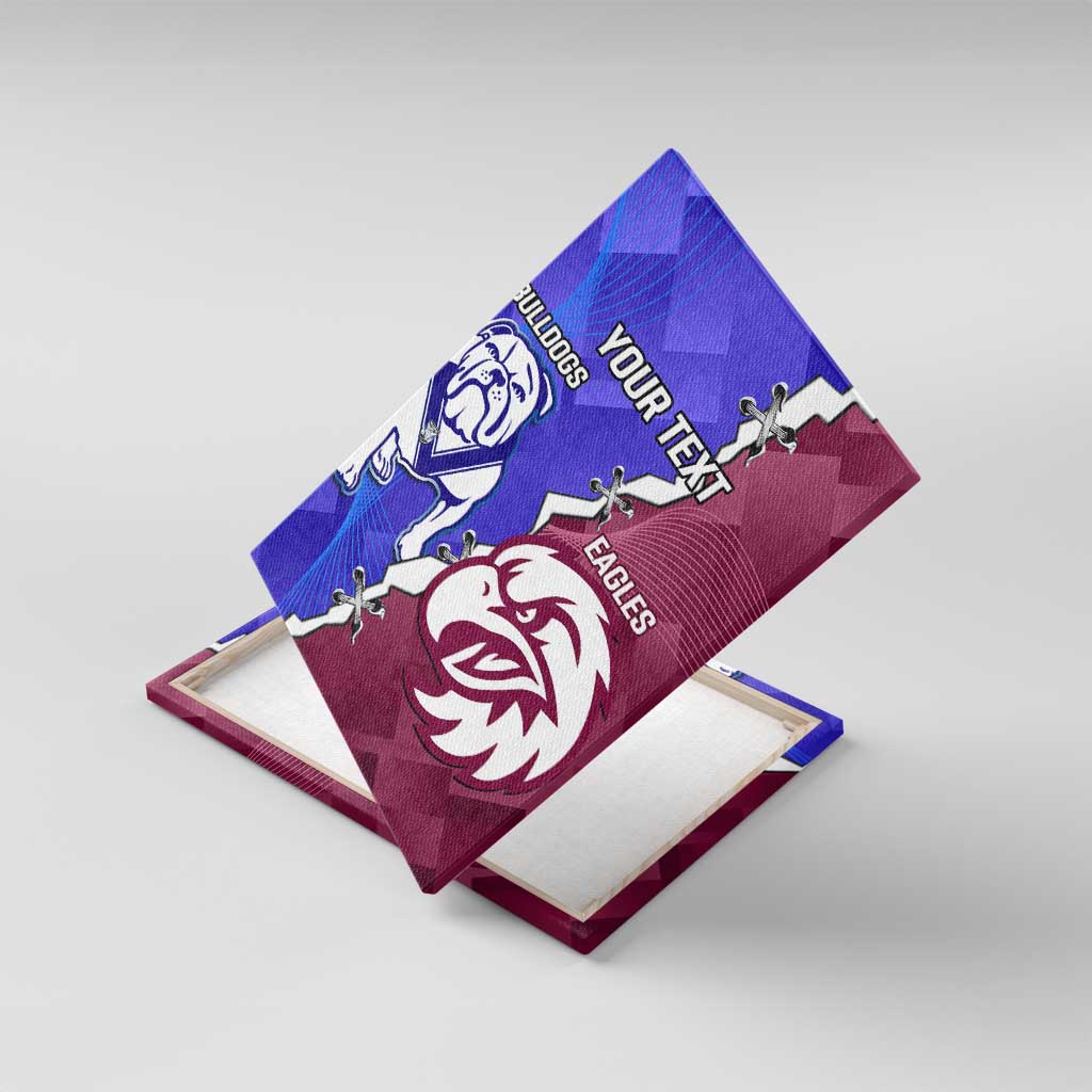 Personalised Bulldogs And Eagles Rugby Canvas Wall Art Dynamic Style