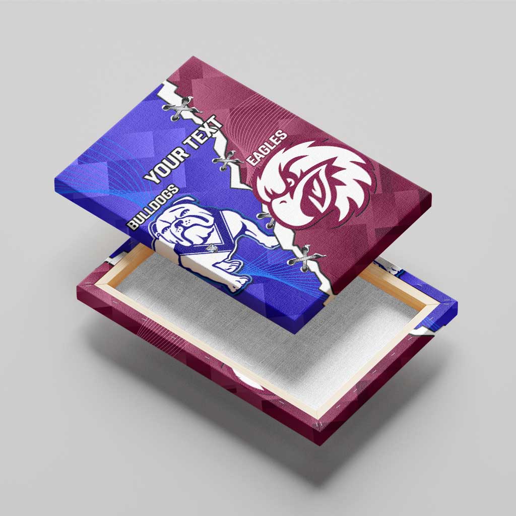 Personalised Bulldogs And Eagles Rugby Canvas Wall Art Dynamic Style