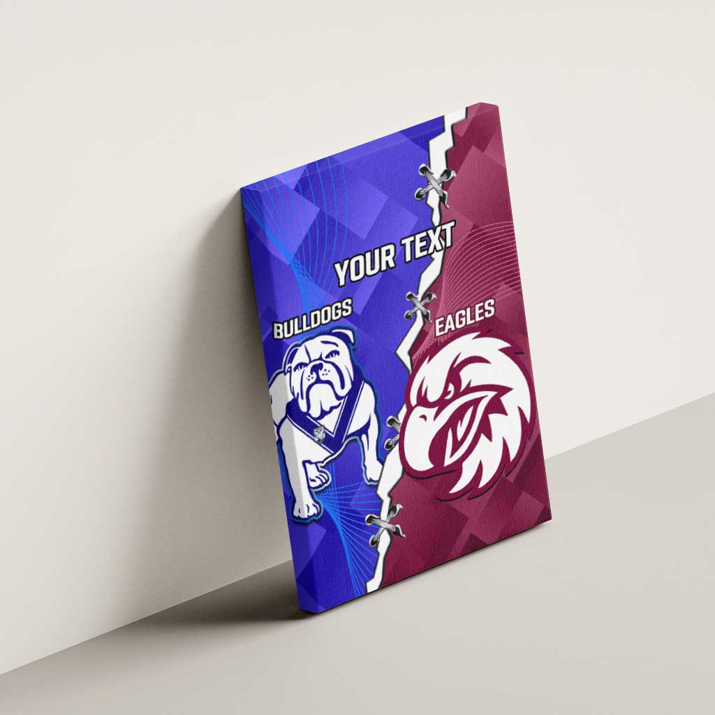 Personalised Bulldogs And Eagles Rugby Canvas Wall Art Dynamic Style