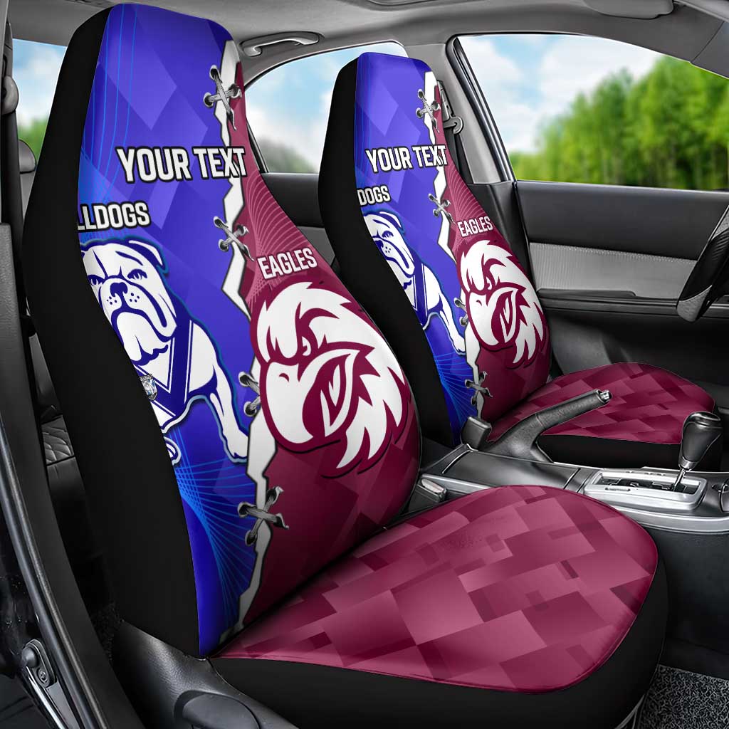 Personalised Bulldogs And Eagles Rugby Car Seat Cover Dynamic Style