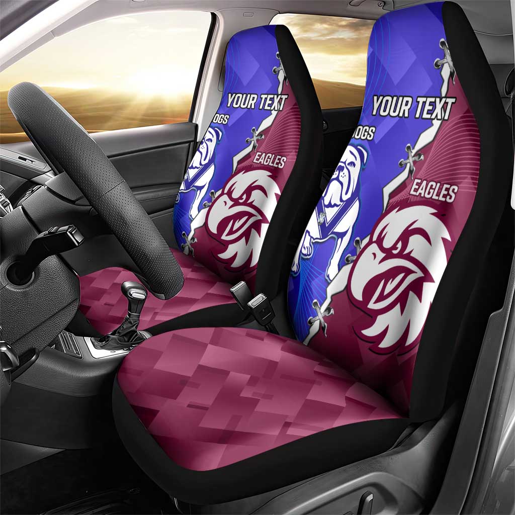Personalised Bulldogs And Eagles Rugby Car Seat Cover Dynamic Style