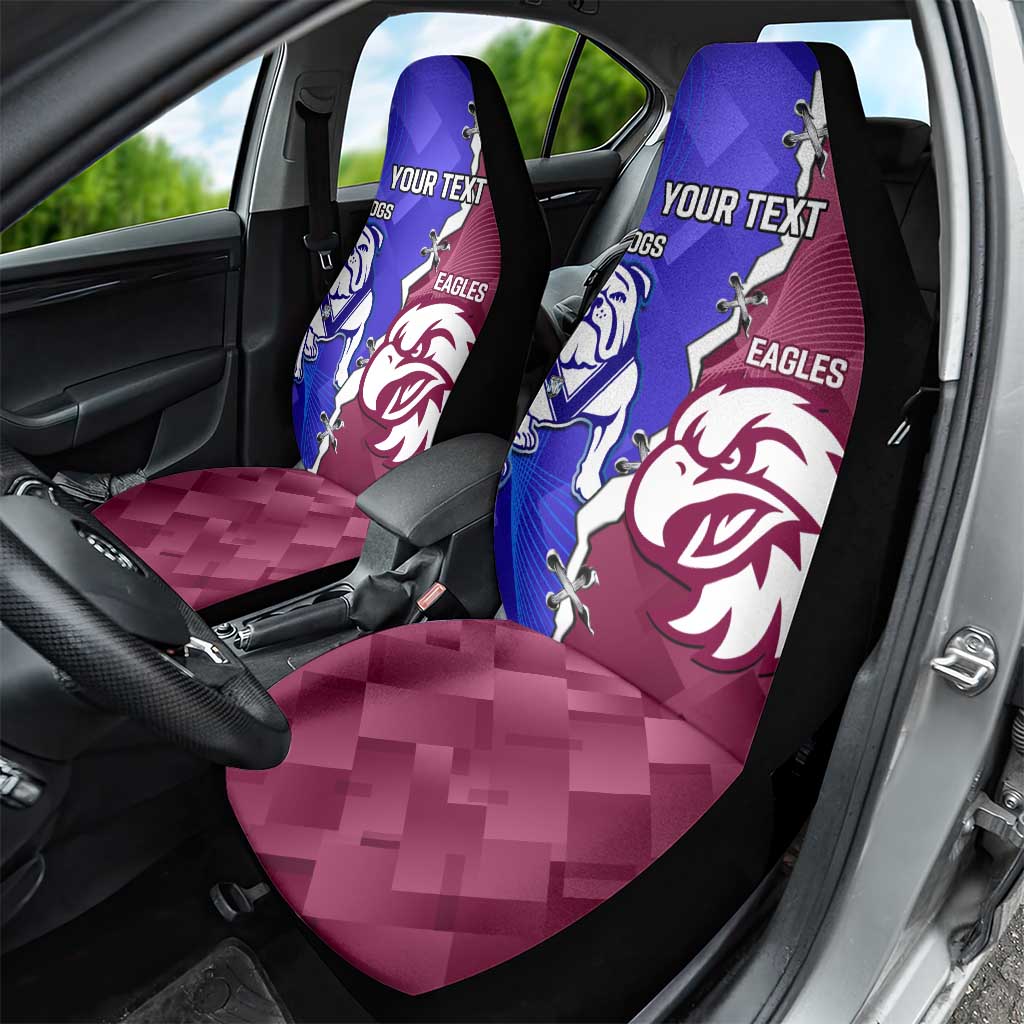 Personalised Bulldogs And Eagles Rugby Car Seat Cover Dynamic Style