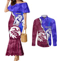 Personalised Bulldogs And Eagles Rugby Couples Matching Mermaid Dress and Long Sleeve Button Shirt Dynamic Style
