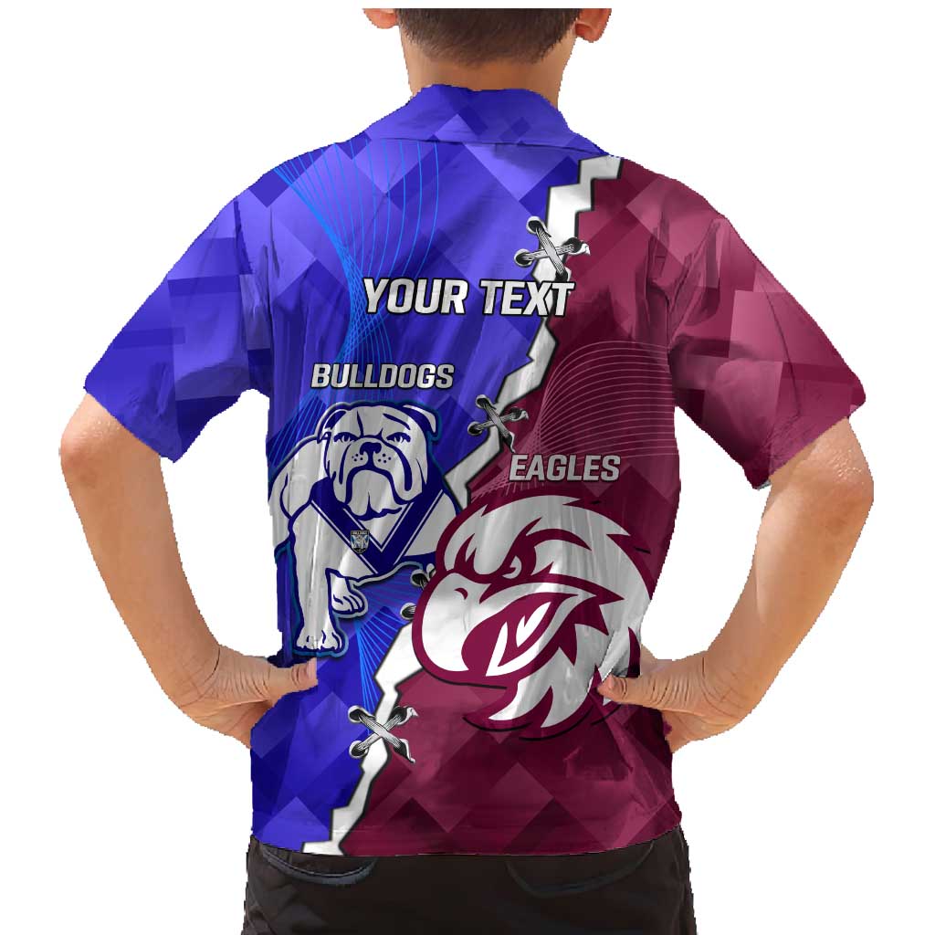 Personalised Bulldogs And Eagles Rugby Family Matching Mermaid Dress and Hawaiian Shirt Dynamic Style