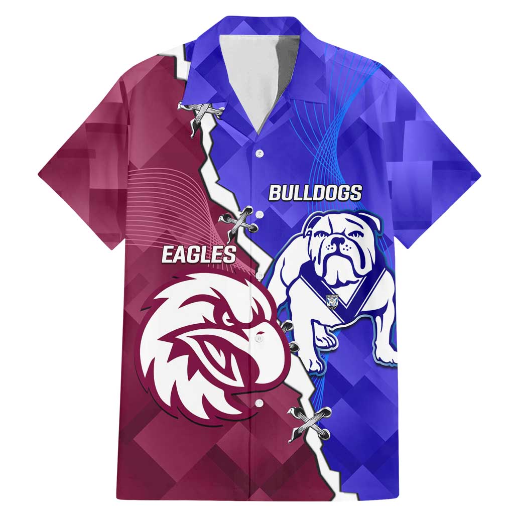 Personalised Bulldogs And Eagles Rugby Family Matching Mermaid Dress and Hawaiian Shirt Dynamic Style