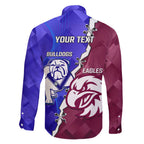 Personalised Bulldogs And Eagles Rugby Family Matching Mermaid Dress and Hawaiian Shirt Dynamic Style